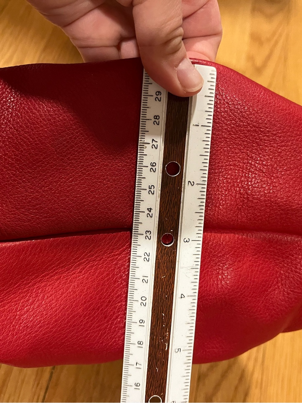 Red Pebbled Victoria Leather Crossbody Bag - Picture 11 of 11
